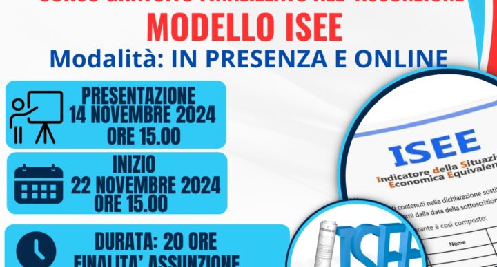 Iscrizione al corso “MODELLO ISEE'' 2024